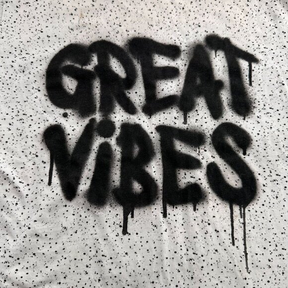 H&M Kids White Speckled "Great Vibes" Graphic T-Shirt 12Y Short Sleeve Cotton - Picture 5 of 9